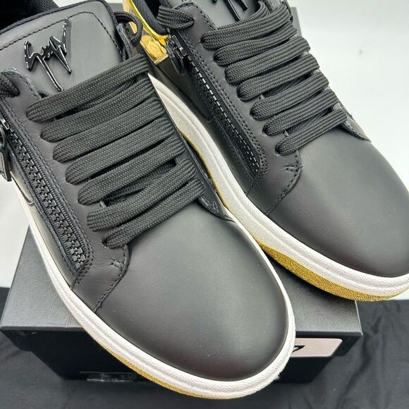 Men's Giuseppe Zanotti double zip low top leather sneakers size 43 made in Italy - Picture 4 of 12